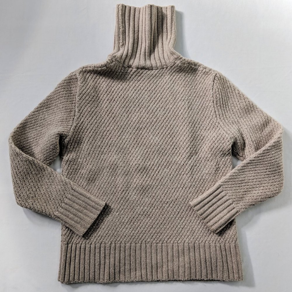 Cozy Tan Wool Turtleneck Sweater